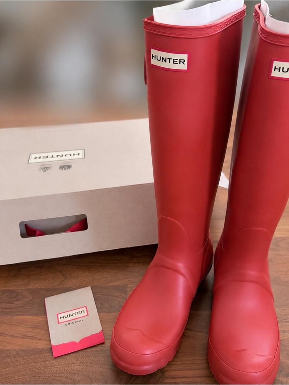 Hunter Tall Orange Waterproof Rain Boots - Picture 2 of 11